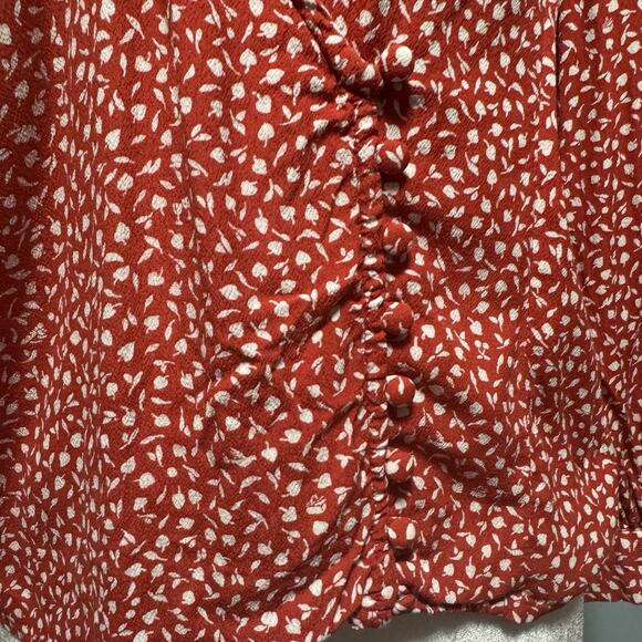 Madewell Floral Women S Top Cottagecore Feminine Romantic Dainty Side Button - Picture 5 of 11